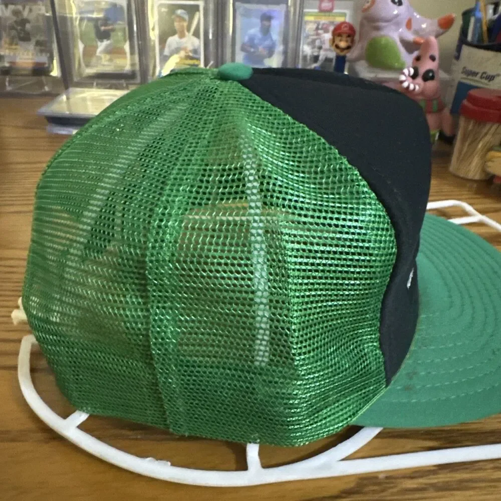 VTG Juno Industries Logo Green/black Trucker Hat Snapback Mesh Dad Grandpa Cap